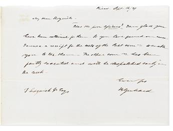 (ABOLITION.) "Alas the poor Africans!": a lawyer is congratulated upon joining the defense team for the Amistad captives.                        